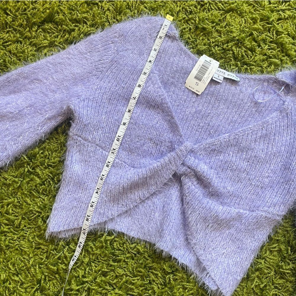 NWT CROP TOP FUZZY PURPLE SWEATER - Picture 12 of 13